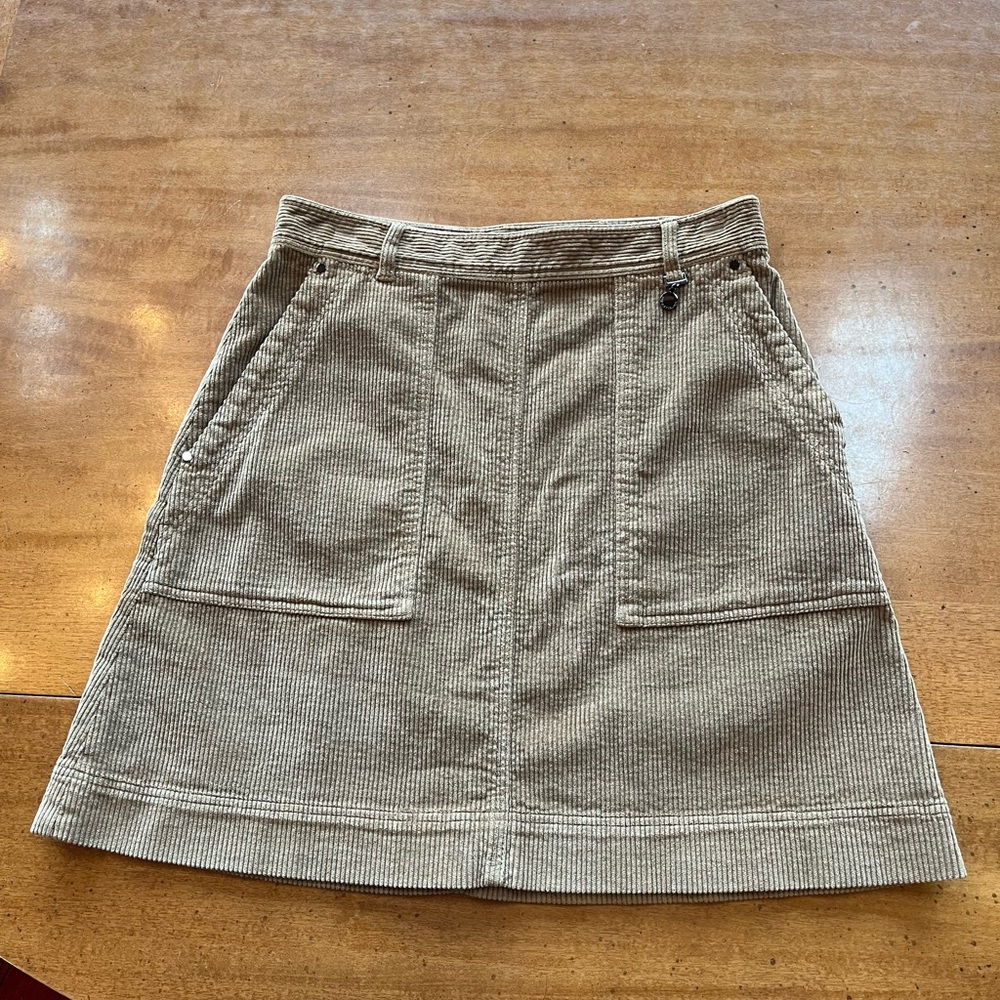 Pennyblack Tan corduroy mini skirt side zipper perfect used condition size 2